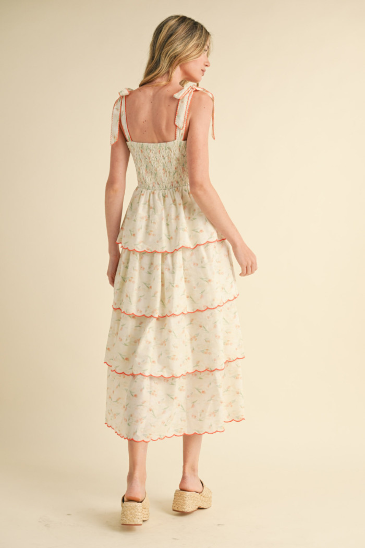 Daisy Mae Scalloped Tiered Maxi Dress