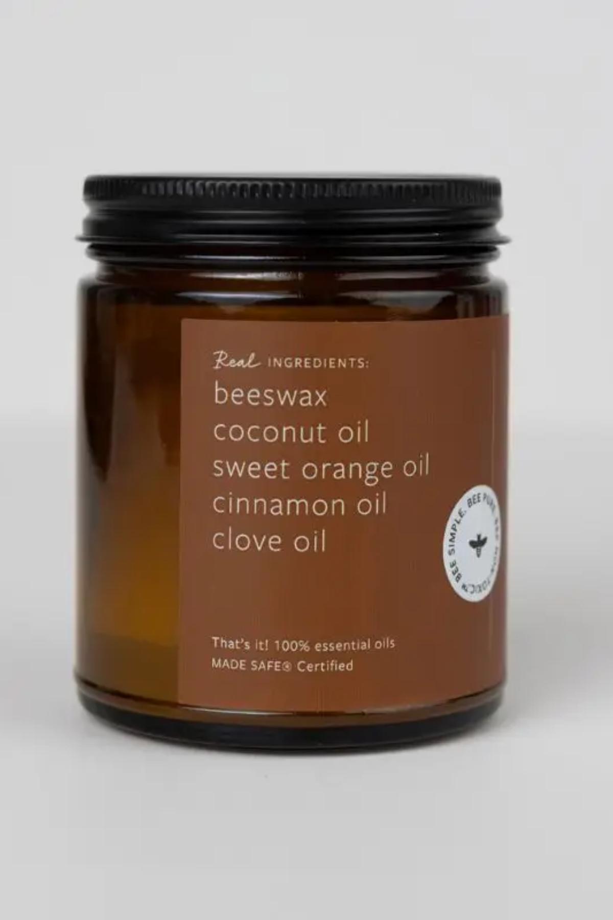 Cinnamon Orange Clove Beeswax & Essential Oil Non Toxic Candle