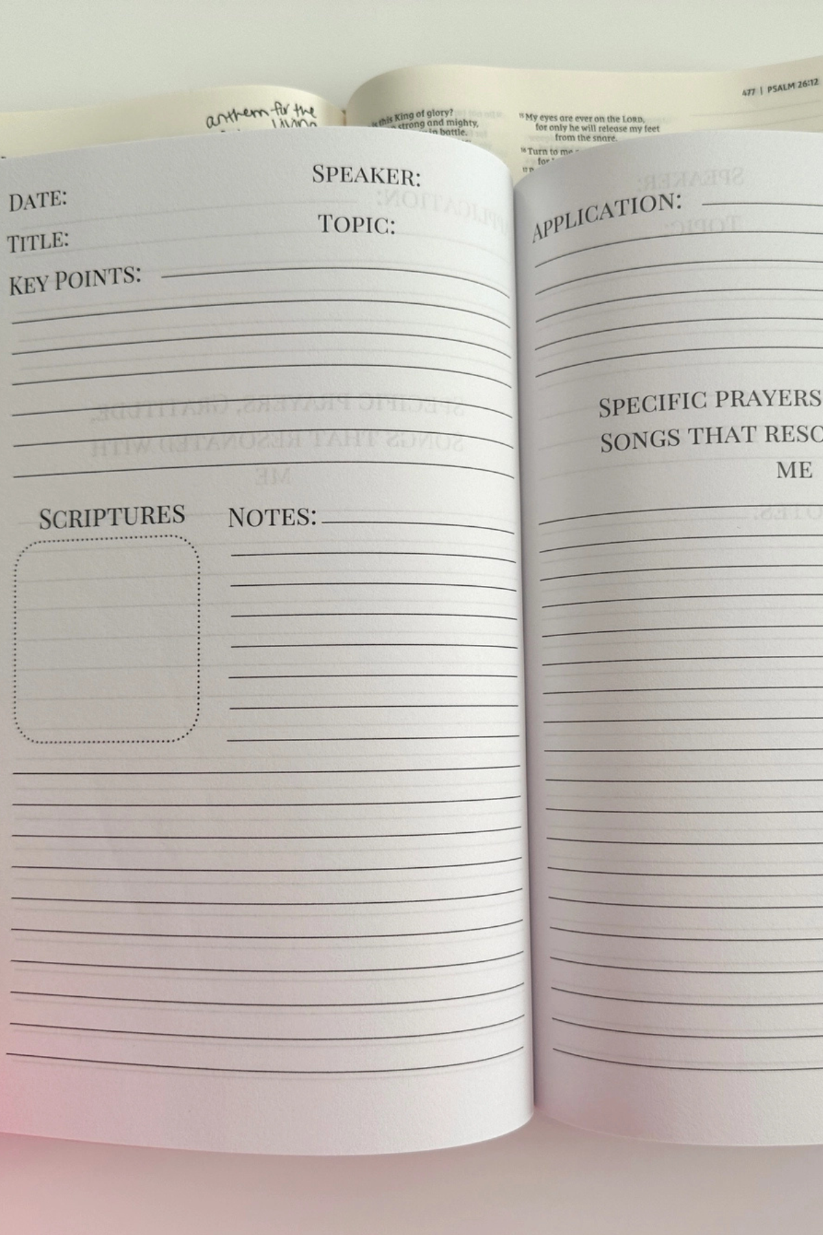 Blue Floral Sermon Notebook