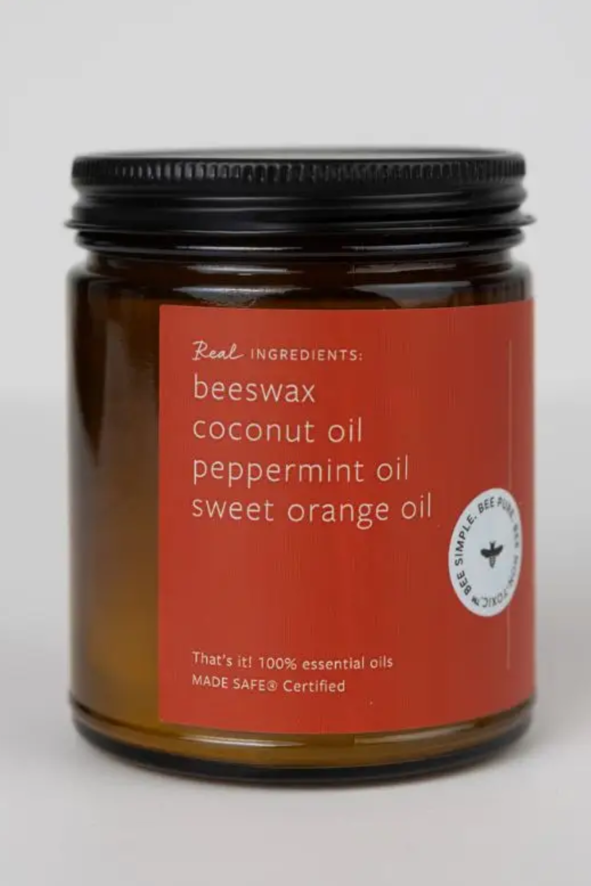 Peppermint Twist Essential Oil Beeswax Non Toxic Candle