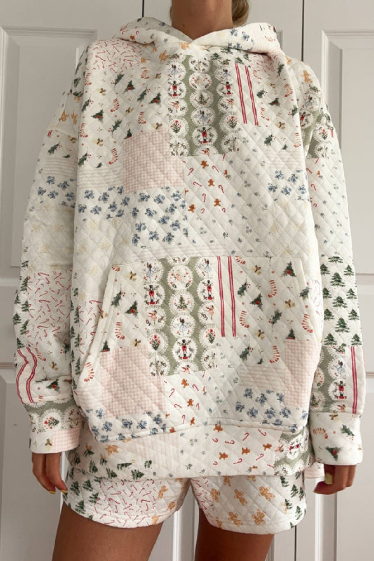 Christmas Holiday Quilted Hoodie