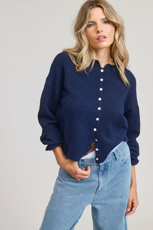 Essential Button Down Cardigan Top