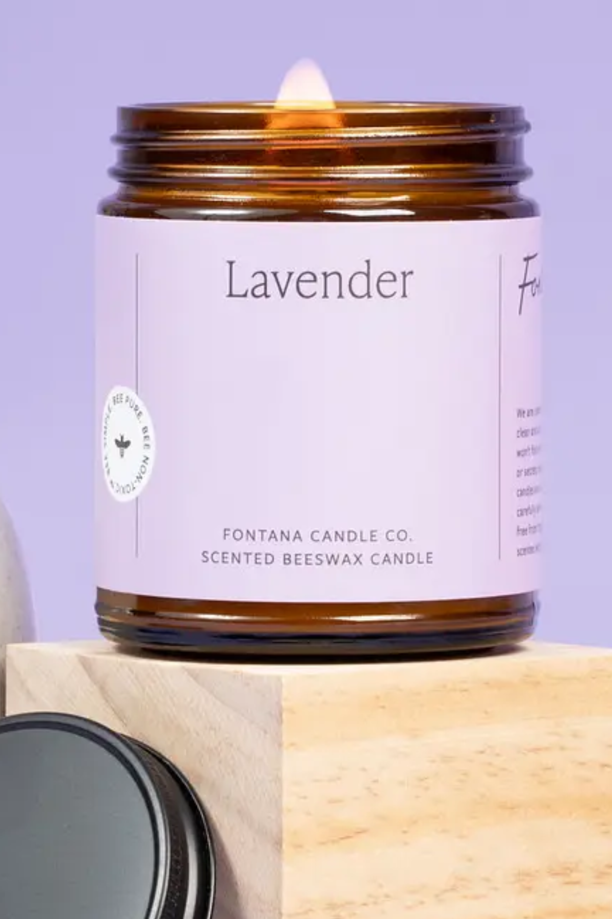 Lavender Essential Oil  Beeswax Non-Toxic Candle