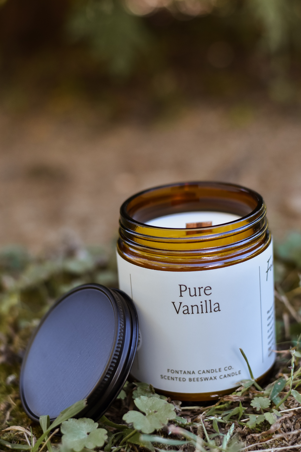 Pure Vanilla Essential Oil Beeswax Jar Candle: Non-Toxic