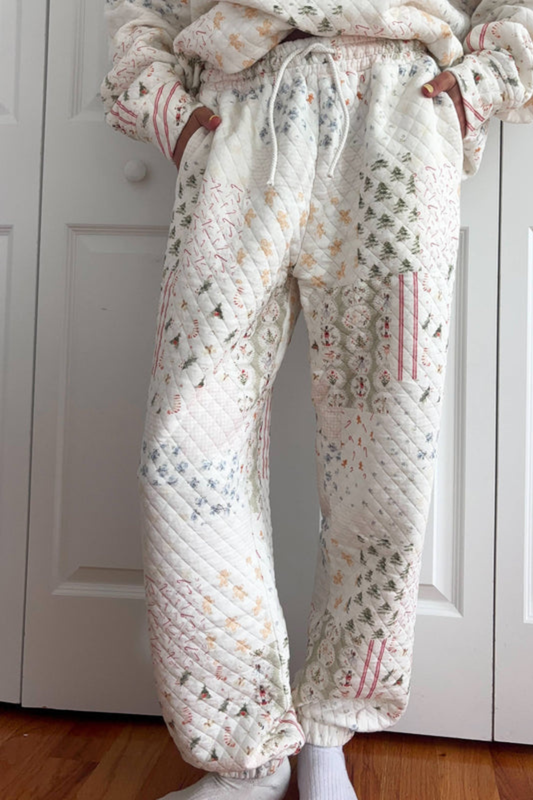 Christmas Holiday Quilted Joggers