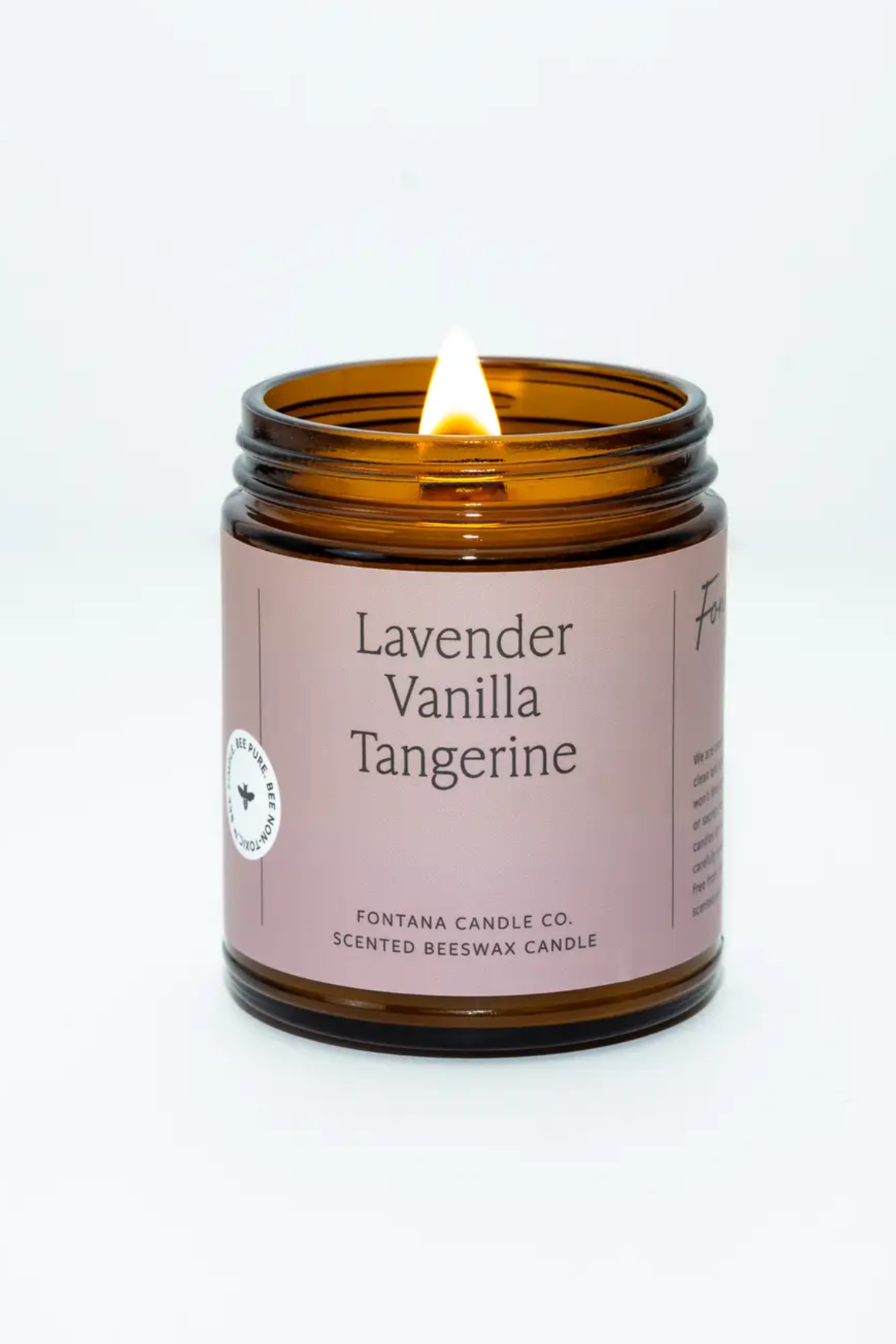 Lavender Vanilla Tangerine  Essential Oil Beeswax Non Toxic Candle