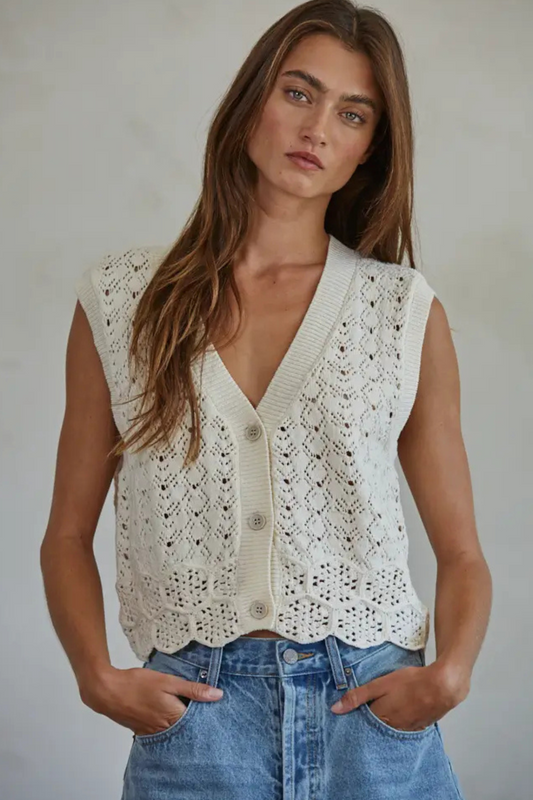 Rosalie Crochet Button Vest