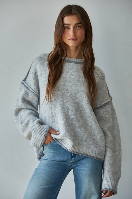 Knit Crew Neck Pullover Sweater