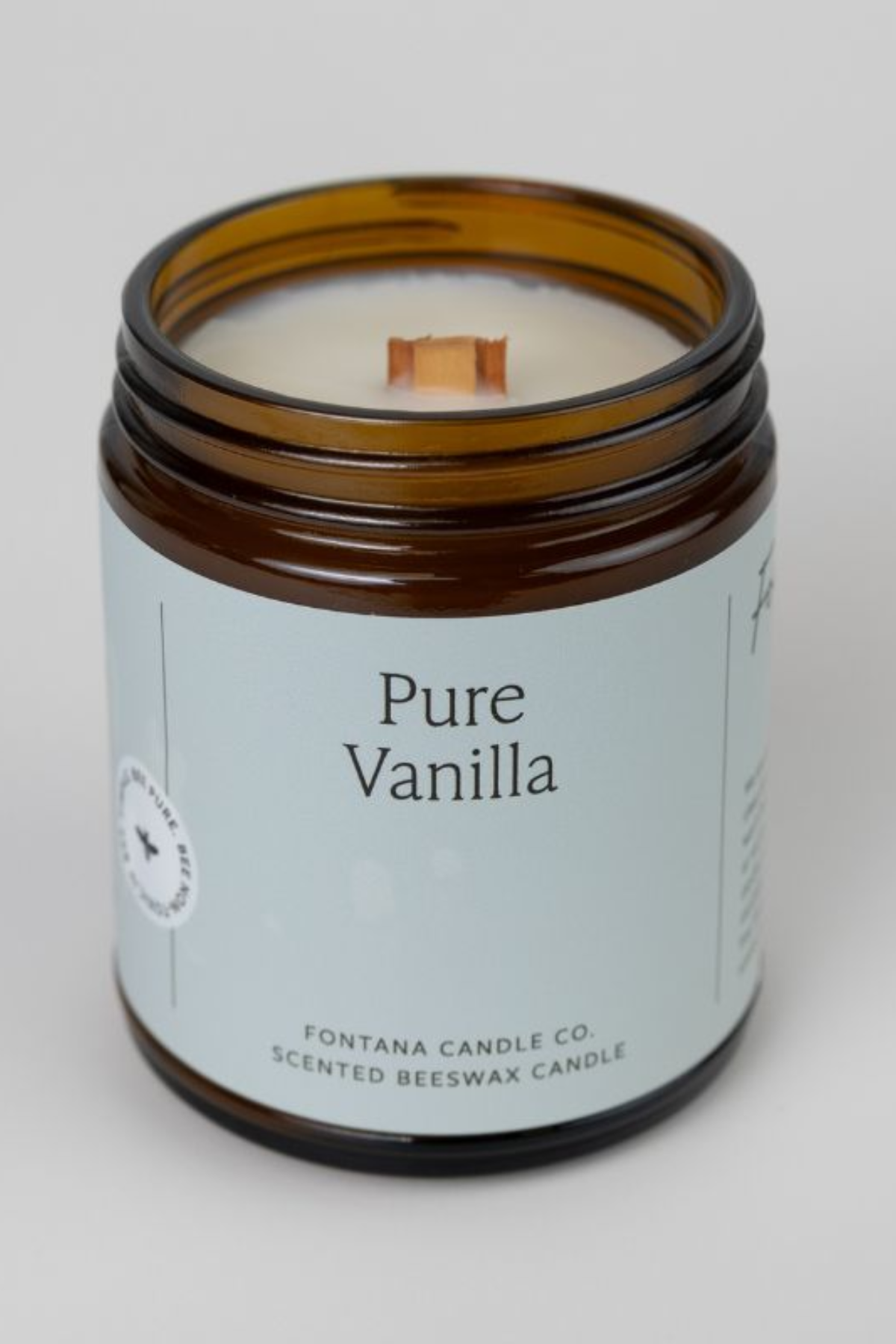 Pure Vanilla Essential Oil Beeswax Jar Candle: Non-Toxic