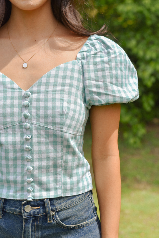 Ruth Gingham Sweetheart Top