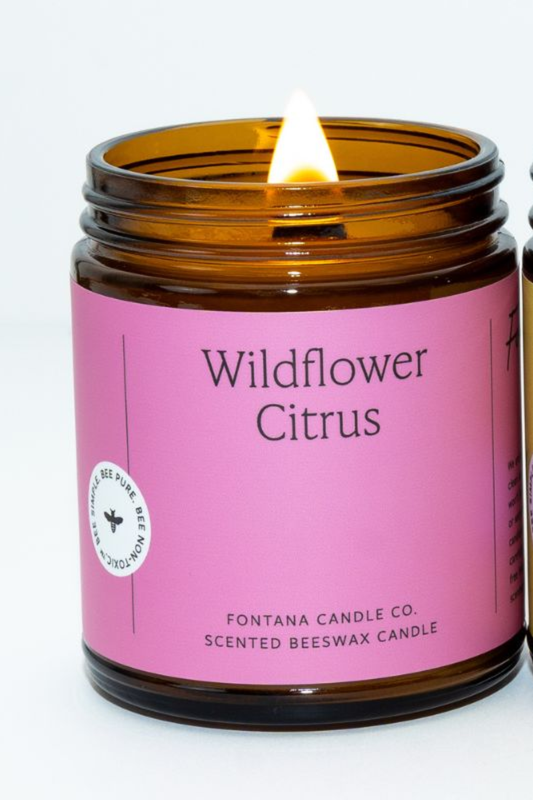 Wildflower Citrus Essential Oil Beeswax Non Toxic Candle