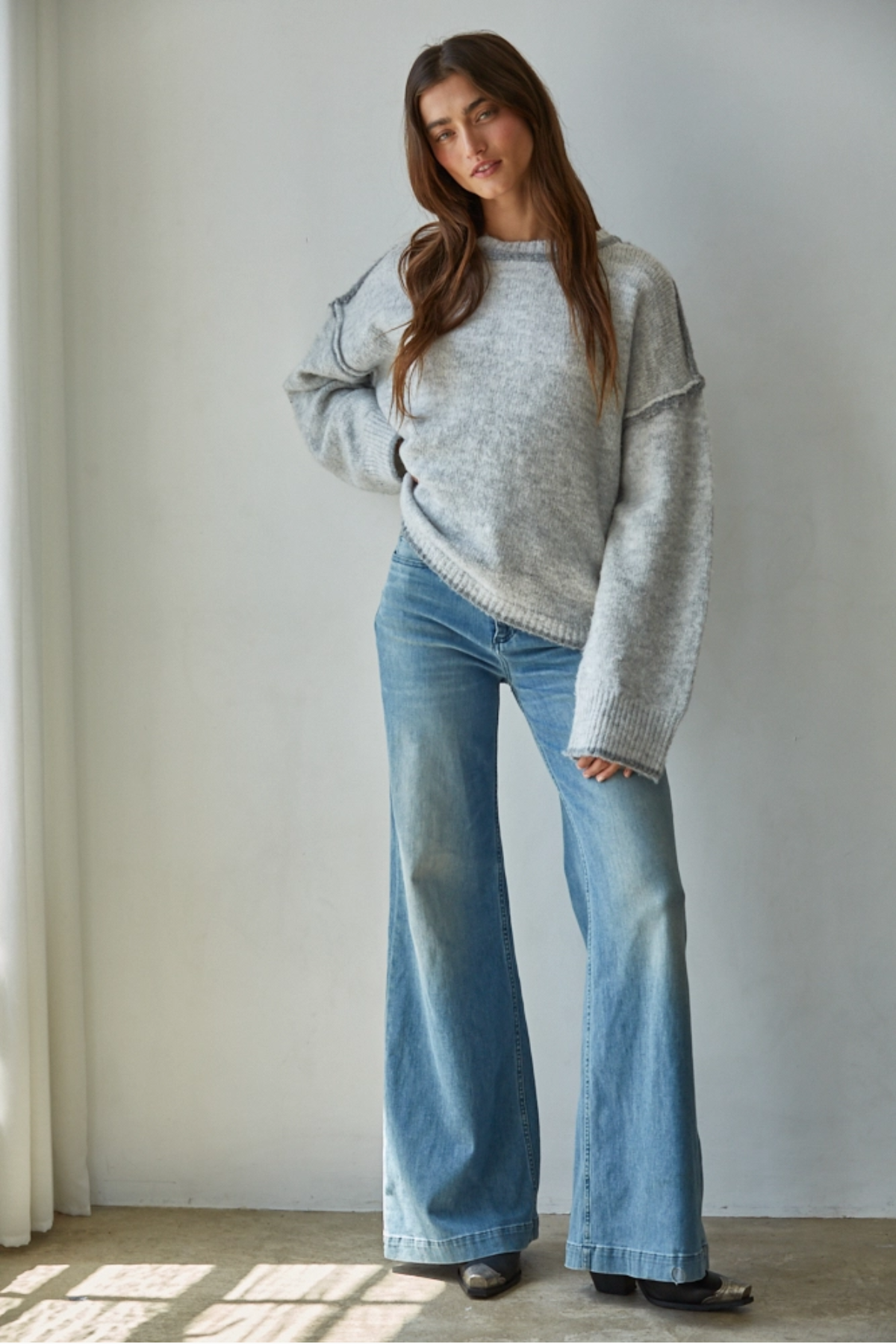 Knit Crew Neck Pullover Sweater