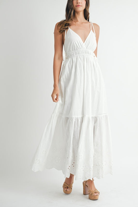 Isla Sleeveless Embroidered White Dress