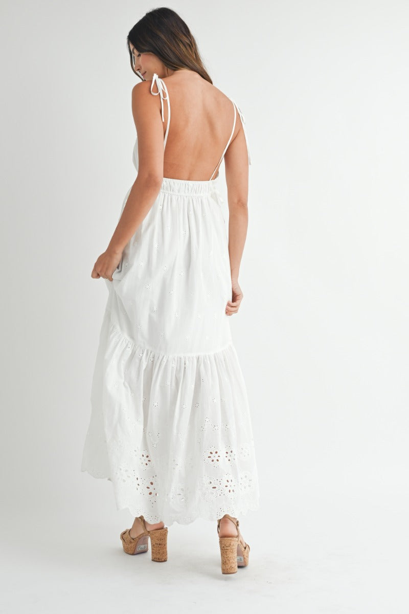Isla Sleeveless Embroidered White Dress