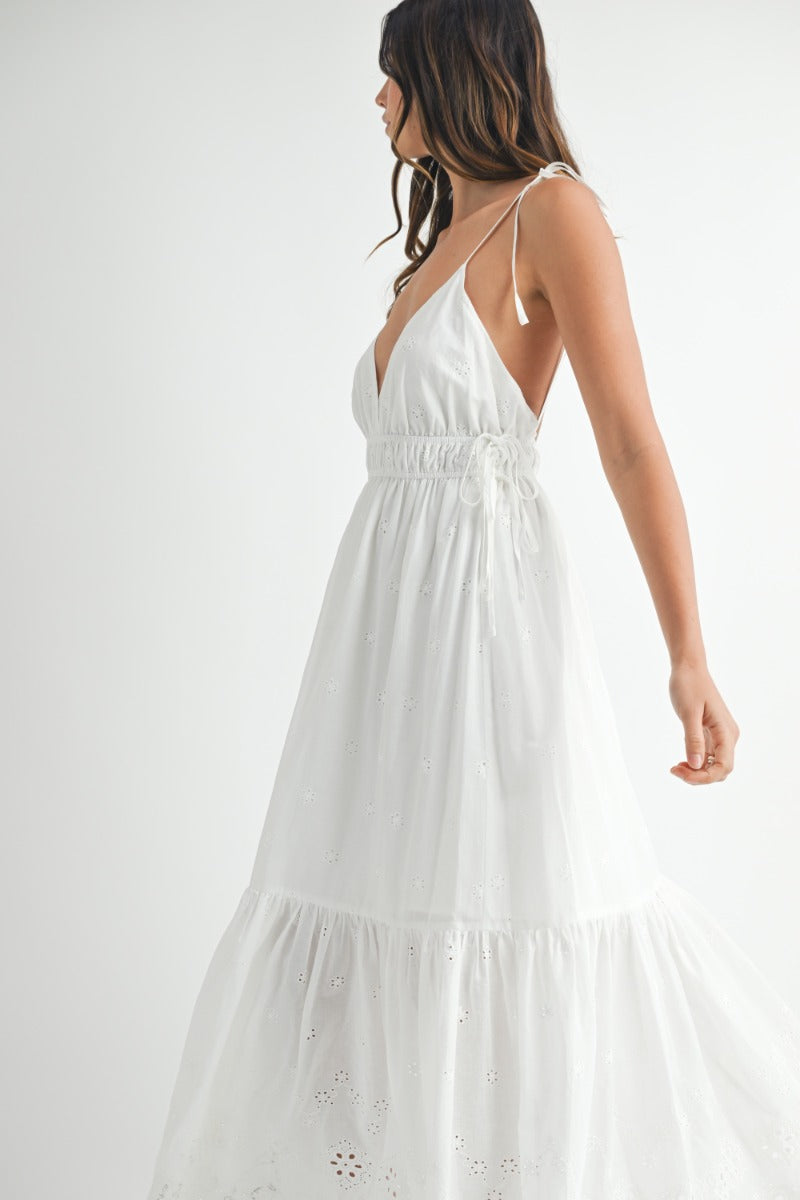 Isla Sleeveless Embroidered White Dress